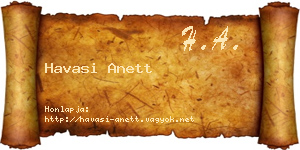 Havasi Anett névjegykártya