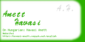 anett havasi business card